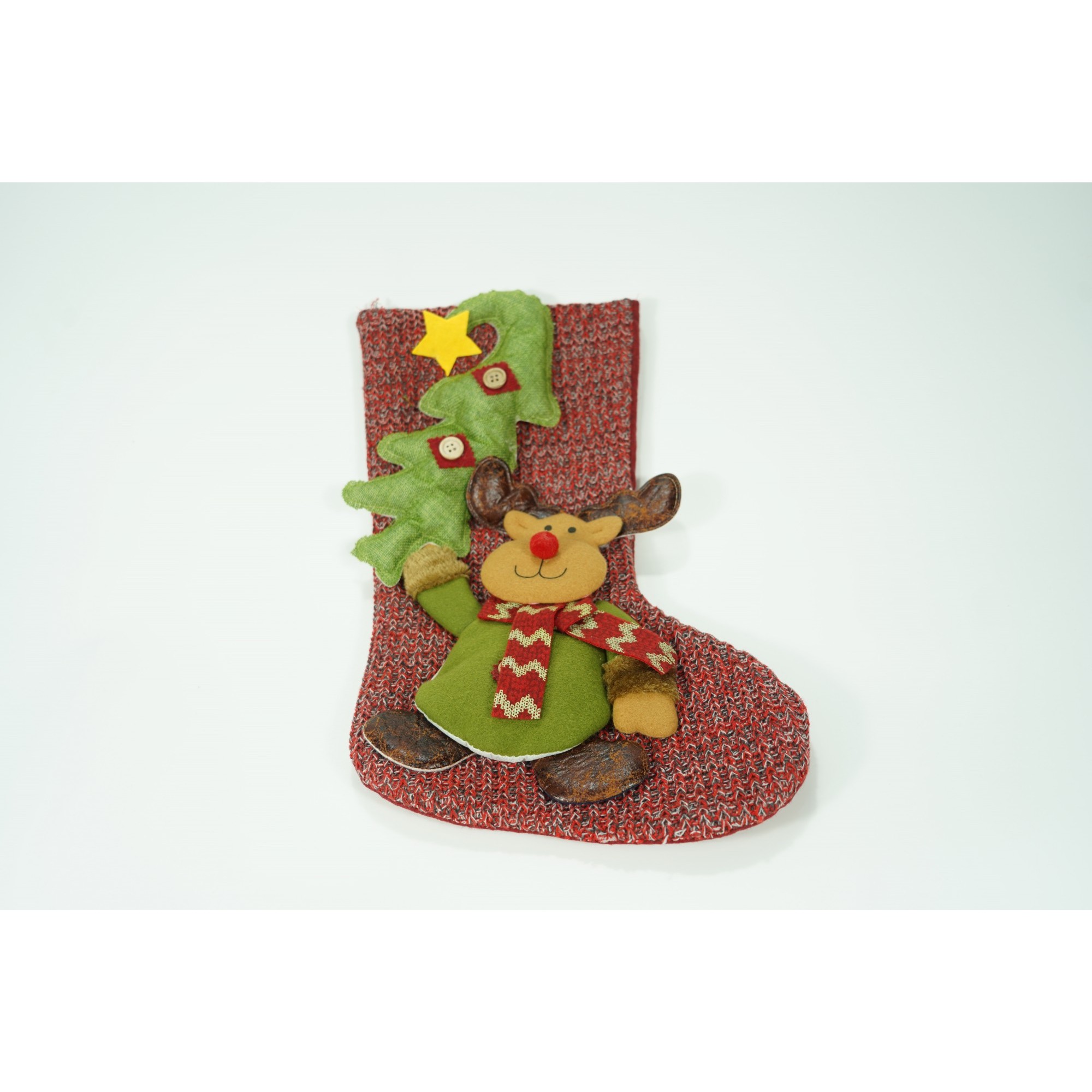 Ciorap Cadouri, Flippy, cu model ren, rosu, marimea 20x45 cm, textil, interior [5]