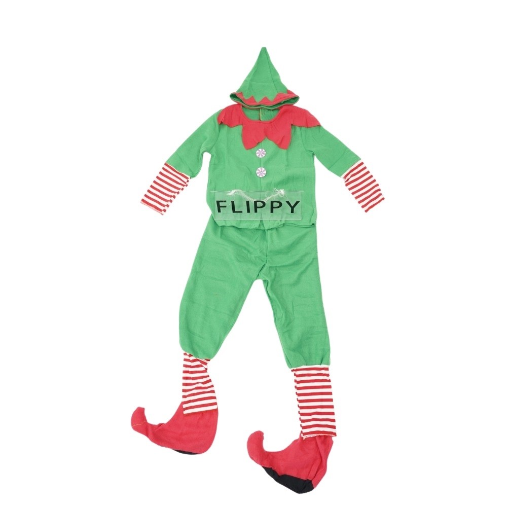 Costume Craciun - Costum Spiridus, Flippy, Baieti, 4-6 ani, Verde, Poliester