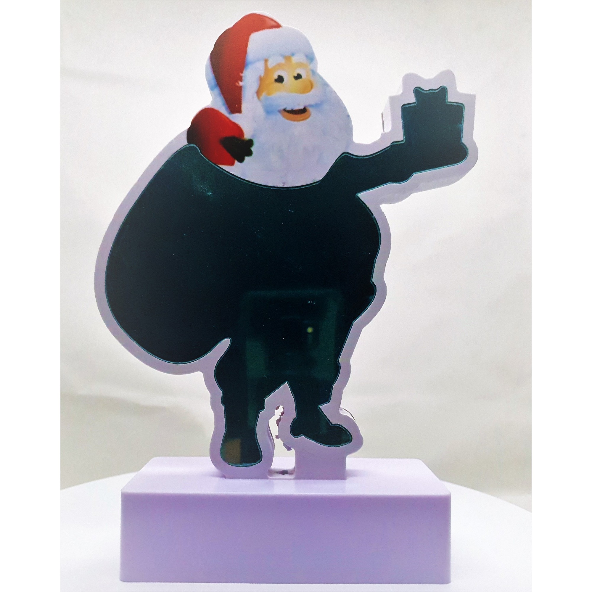 Decoratiune Luminoasa cu Baterii/USB Neon Model Mos Craciun 20 cm Alb Rece [3]