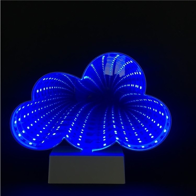 Decoratiune Luminoasa cu Baterii/USB Neon Model Norisor 20 cm Alb Rece [4]