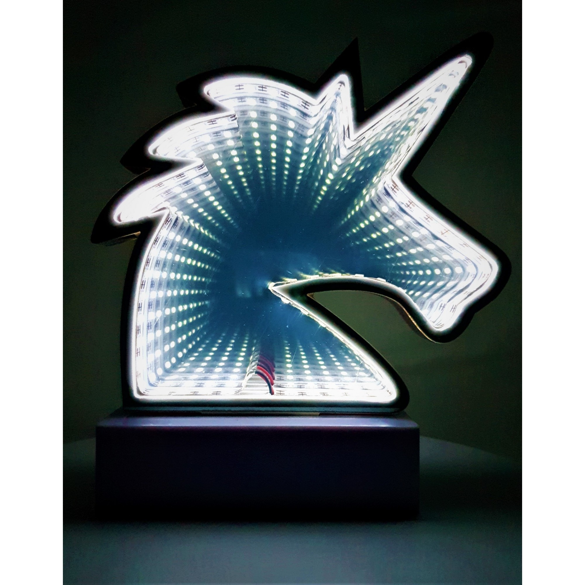 Decoratiune Luminoasa cu Baterii/USB Neon Model Unicorn Alb Rece 20 cm [3]