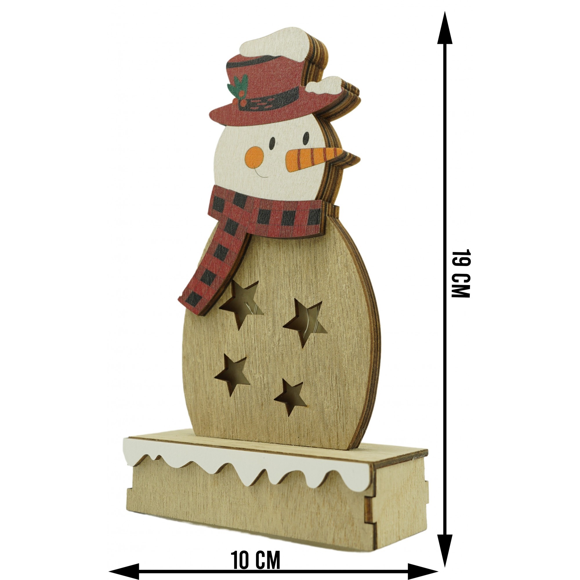 Decoratiune luminoasa, Flippy, Om de zapada, maro, lungime: 10 cm, latime: 5 cm, inaltime: 19 cm, lemn, interior/exterior [6]