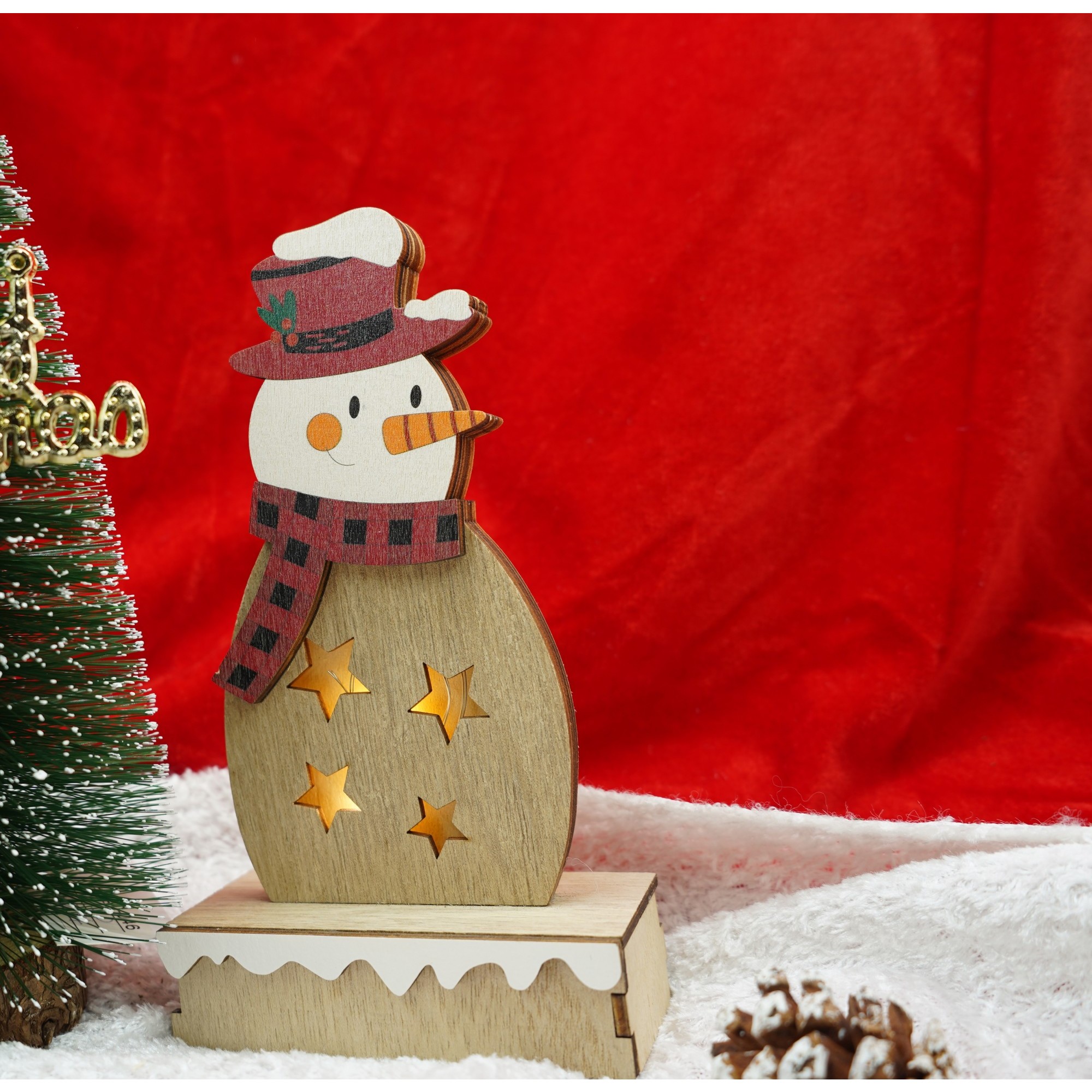 Decoratiune luminoasa, Flippy, Om de zapada, maro, lungime: 10 cm, latime: 5 cm, inaltime: 19 cm, lemn, interior/exterior [4]