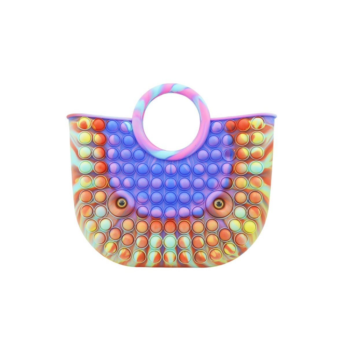 Genti, Portofele, Penare - Jucarie Antistres din silicon Flippy, Pop It Now And Flip It, Geanta mare, 28 cm, Multicolor, Model 3