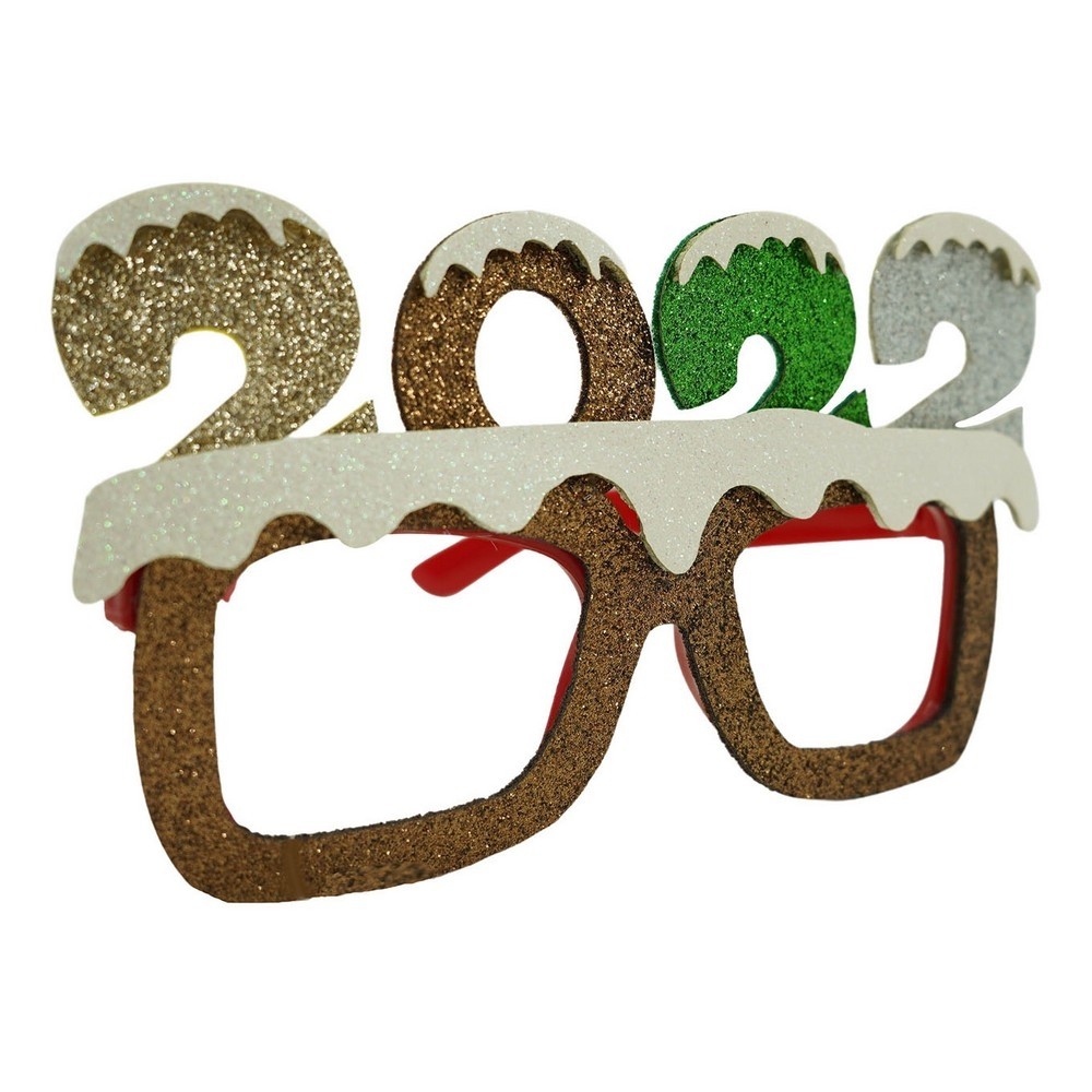 Decoratiuni Craciun - Ochelari petrecere de Revelion, 2022, Maro, din Plastic si Poliester, Flippy