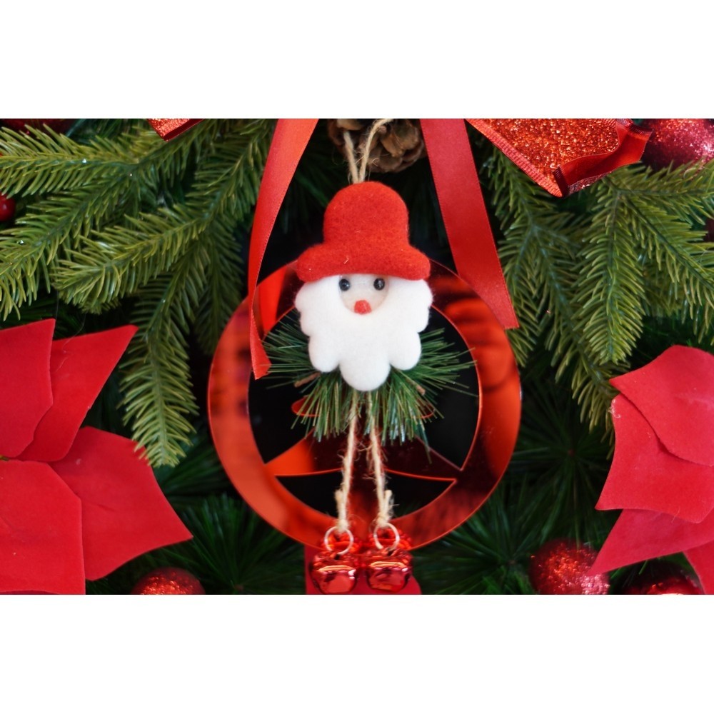 Ornament brad, Flippy, Brad cu clopotei, Rosu, Lucios, 15*20CM, Acril, Interior/ Exterior [9]