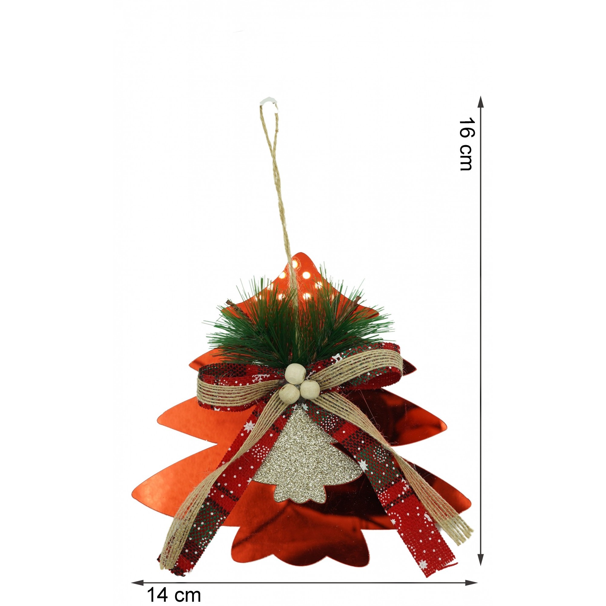 Ornament brad, Flippy, Brad, Rosu, Lucios, 14*16CM, Acril, Interior/ Exterior [5]