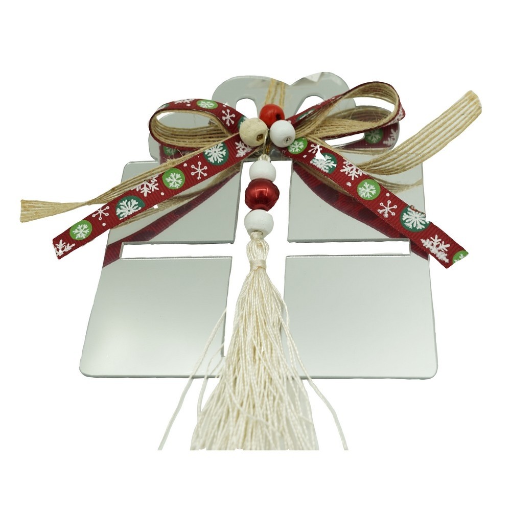 Ornamente Brad - Ornament brad, Flippy, Cadou, Argintiu, Lucios, 14*26CM, Acril, Interior/ Exterior