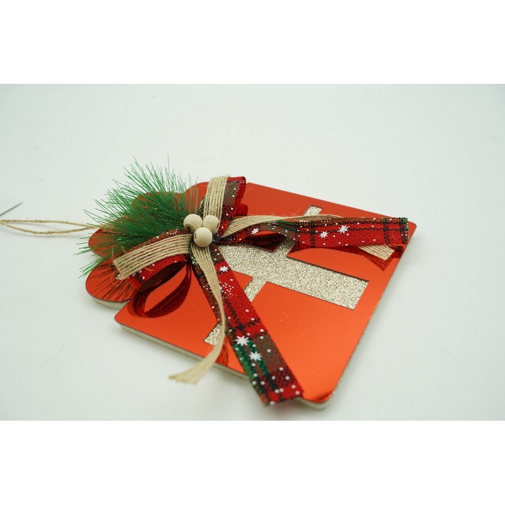 Ornament brad, Flippy, Cadou, Rosu, Lucios, 15*15CM, Acril, Interior/ Exterior [7]