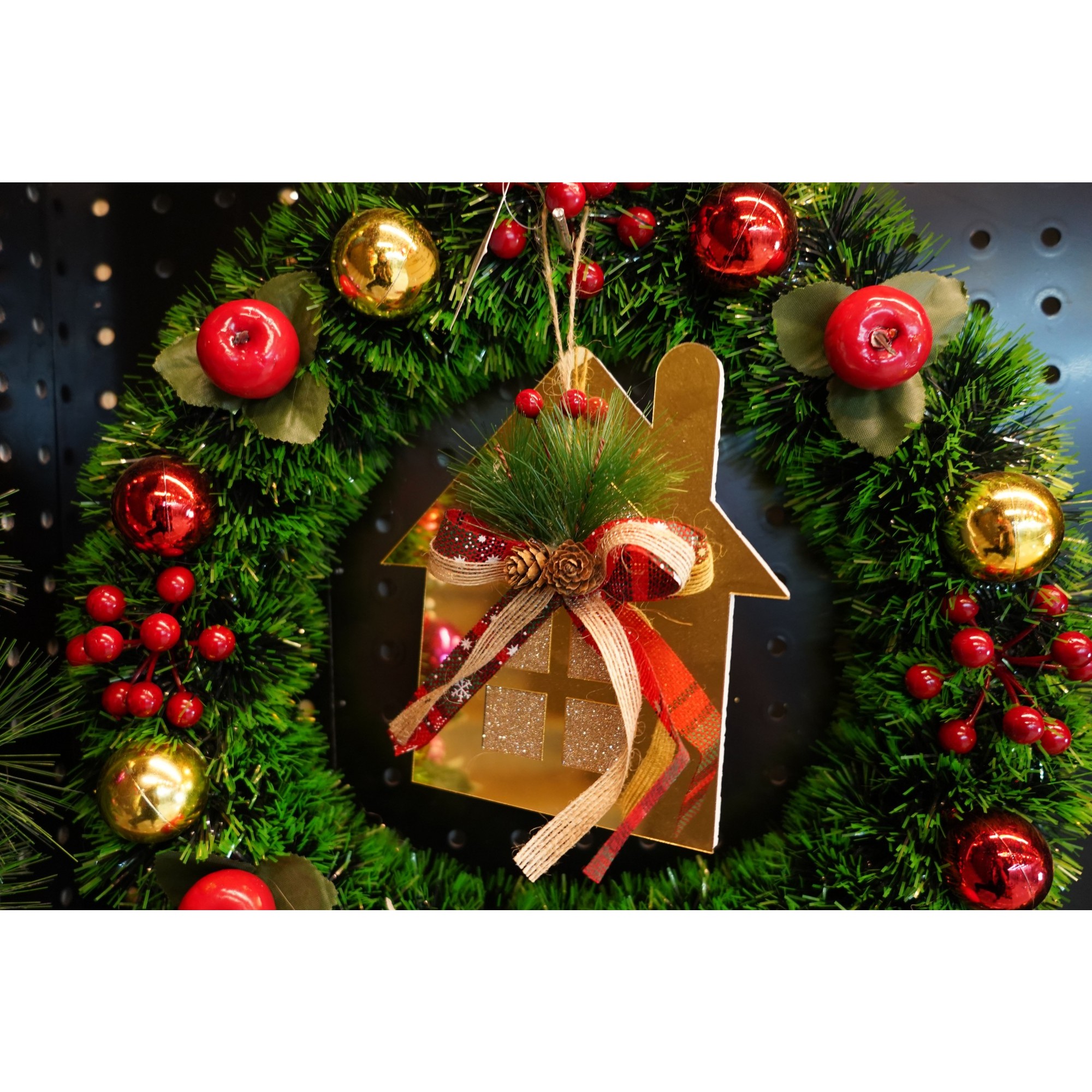 Ornament brad, Flippy, Casa, Auriu, Lucios, 16*17CM, Acril, Interior/ Exterior [2]