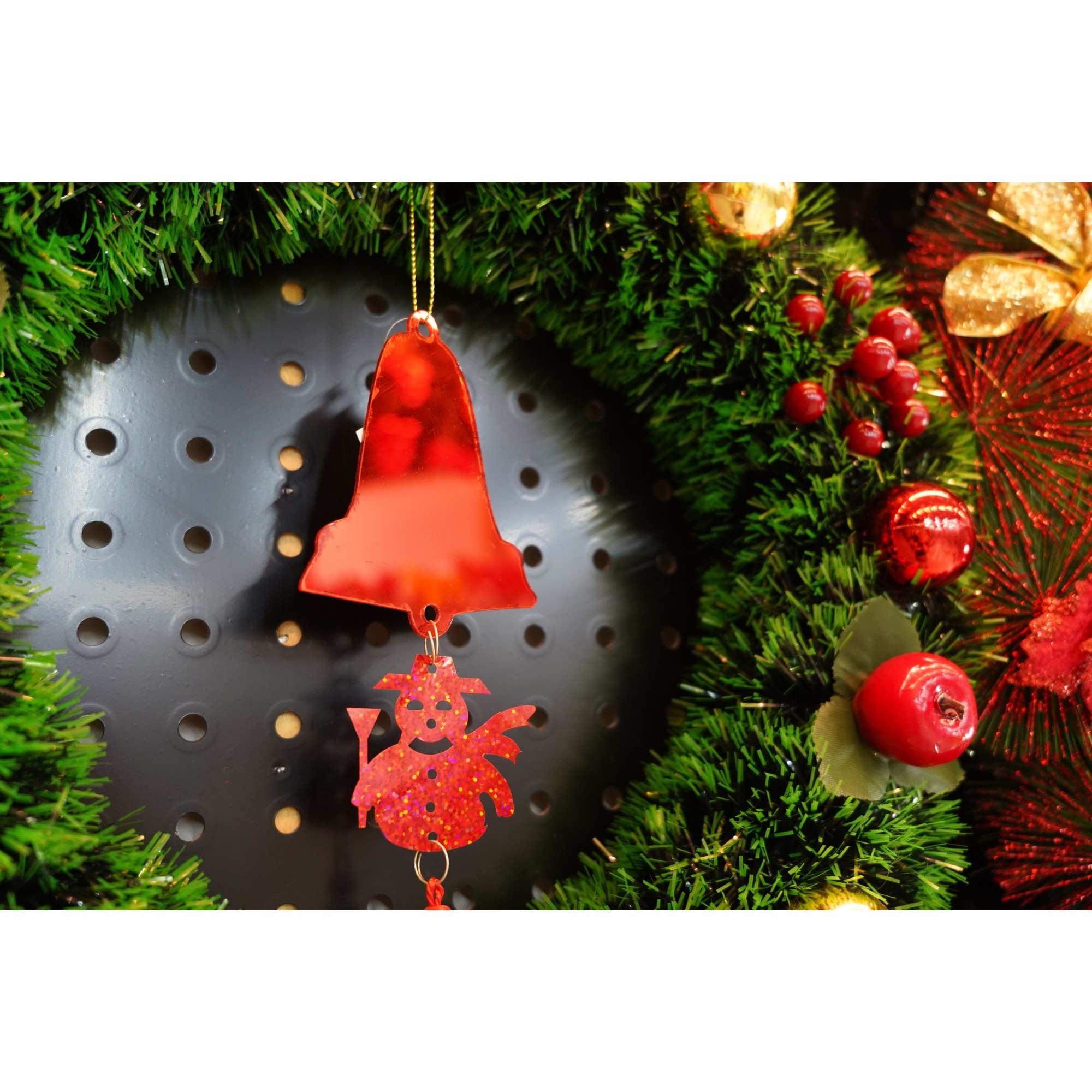 Ornament brad, Flippy, Clopotel, Om de zapada, Rosu, Lucios, 10*28CM, Acril, Interior/ Exterior [3]