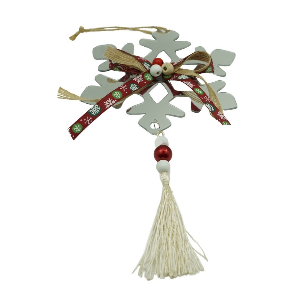 Ornamente Brad - Ornament brad, Flippy, Fulg de nea, Argintiu, Lucios, 14*26CM, Acril, Interior/ Exterior