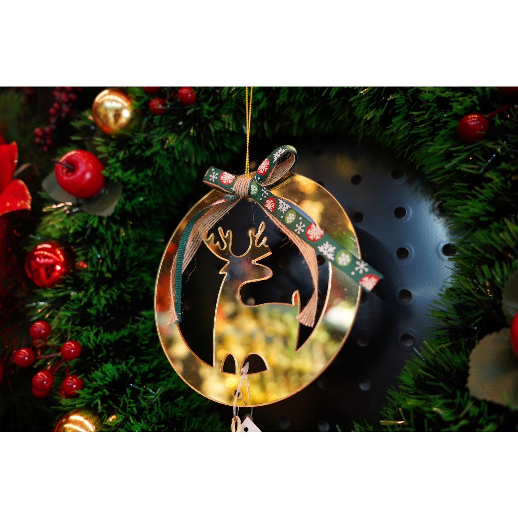 Ornament brad, Flippy, Ren, Auriu, Lucios, 15*25CM, Acril, Interior/ Exterior [3]