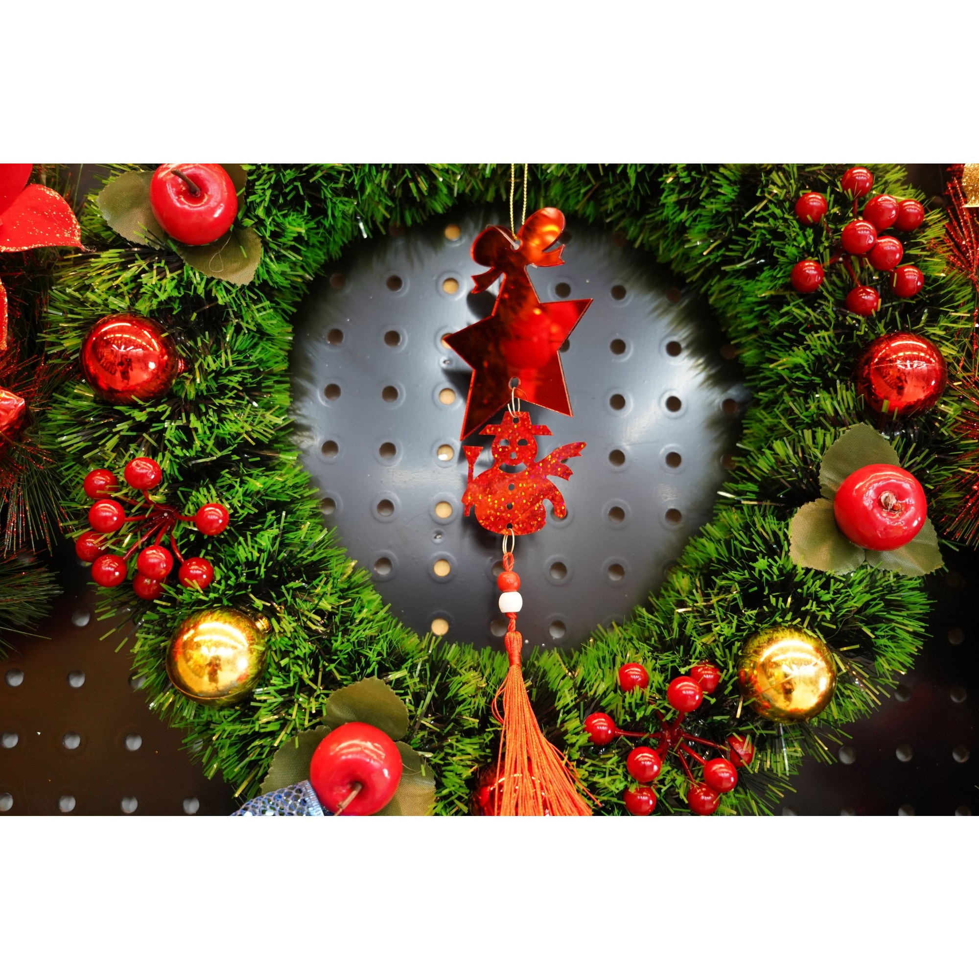 Ornament brad, Flippy, Stea, Om de zapada, Rosu, Lucios, 10*28CM, Acril, Interior/ Exterior [2]