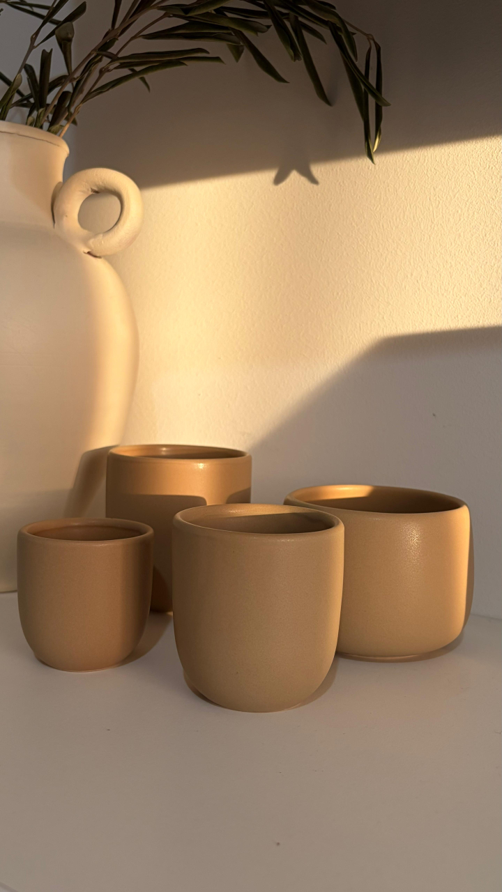 Set pahare ceramice cafea 4 dimensiuni | Glazurate manual premium [2]