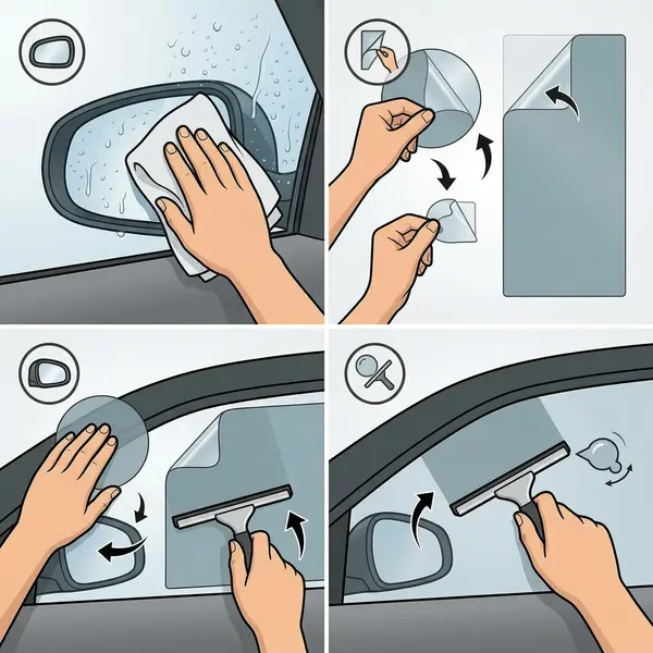 Set 4 Folii Protecție Auto Anti-Ploaie și Anti-Aburire – Vizibilitate HD pentru Oglinzi și Geamuri [2]