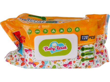 Servetele umede - Servetele umede pentru copii cu capac Baby Wish 120 buc