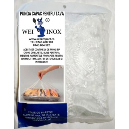Pungi si ambalaje alimentare - Punga tip capac de unica folosinta 100 buc
