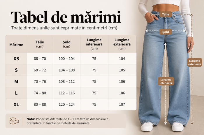 Blugi Brownie wide leg maro cu pietricele [4]