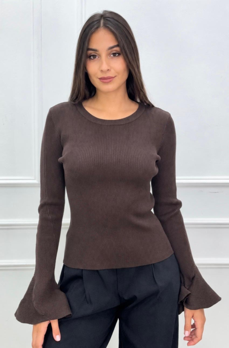 Bluză tricotată damă cu mâneci lungi evazate [3]