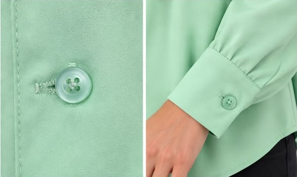 Cămașă verde mint cu fundă decorativă [5]