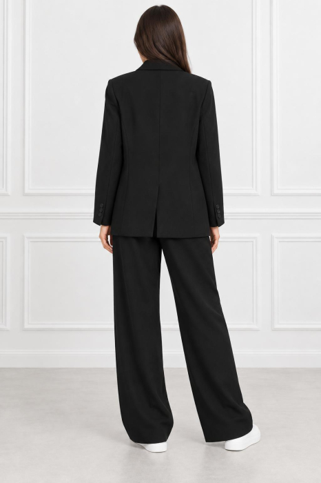 Costum oversize negru cu sacou și pantaloni [2]