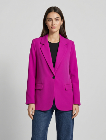 SACOURI/JACHETE - Sacou clasic damă fuchsia cu croială lejeră
