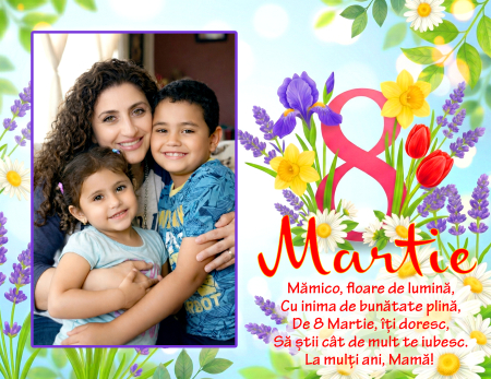 Rame foto - Rama foto din sticla cu mesaj pentru 8 Martie, ziua mamei. Dimensiune poza 10x15 cm.