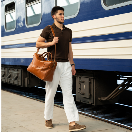 Geanta voiaj NOMADE Camel piele naturala [2]