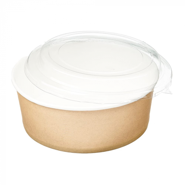 Bol salata carton kraft + capac 1300ml 50 buc/set [1]