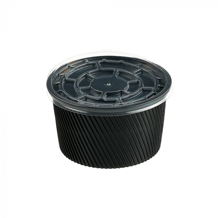 Bol supa pp negru cu striatii 16 oz 100 buc/set [1]