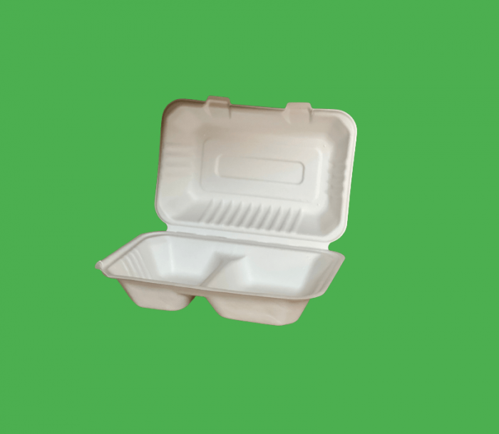 Caserola bicompartimentata bio din trestie de zahar 50 buc/set [2]
