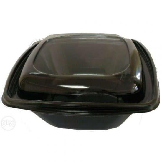 Caserola cu capac patrata neagra 50/set 1000 gr. [1]