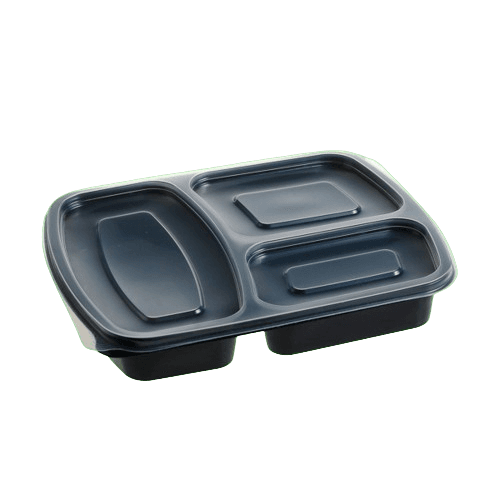 Caserola microunde pp 3 compartimente cu capac 50 buc/set [1]
