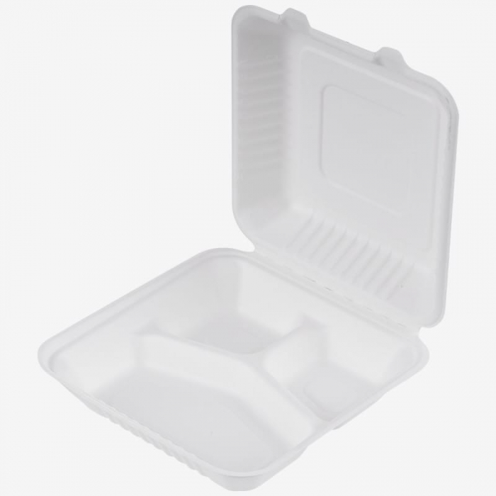 Caserola tricompartimentata bio din trestie de zahar 50 buc/set [1]