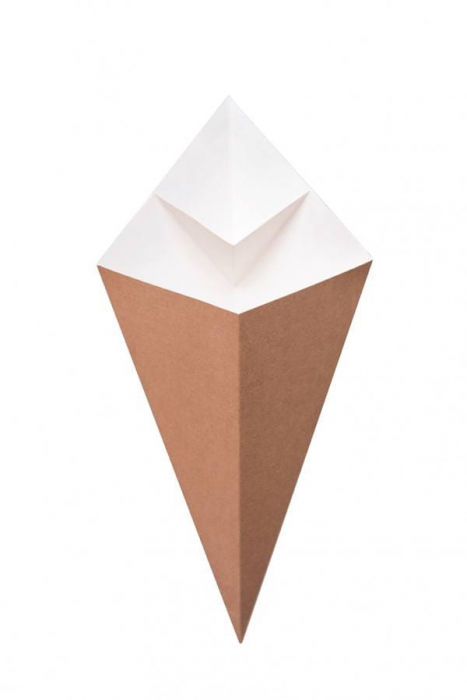 Con carton 250cc kraft pentru cartofi cu sosiera 100 buc/set [1]