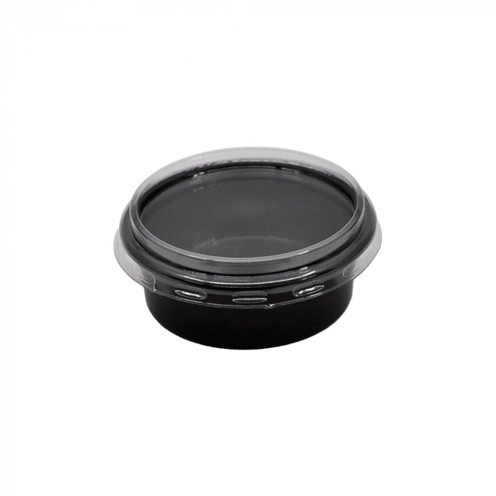Cupa pt. sos 100ml neagra!!! rotunda (+cap) [2]