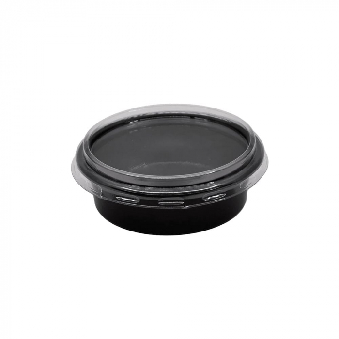Cupa pt. sos 80ml neagra!!! rotunda (+cap) [2]