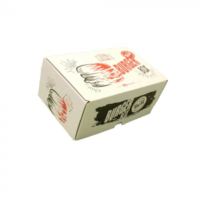 Cutie burger generic cu separator de cartofi 100 buc/set alb 180x120x80 [1]