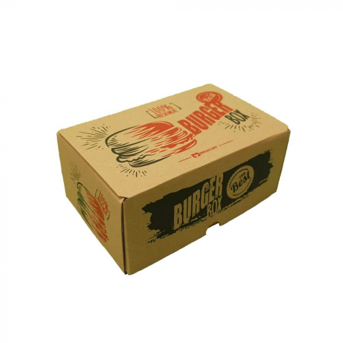 Cutie burger generic cu separator de cartofi 100 buc/set natur 220x140x110 [1]