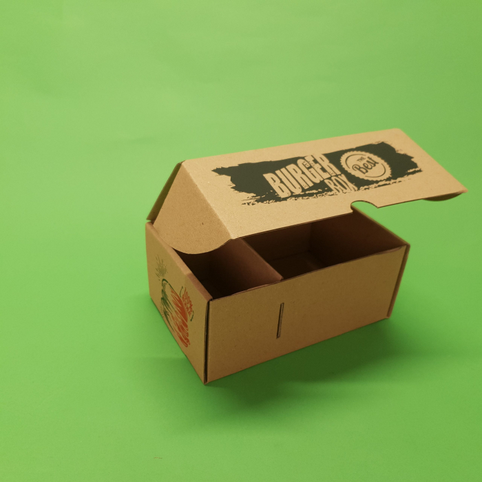 Cutie burger generic cu separator de cartofi 100 buc/set natur 220x140x110 [3]