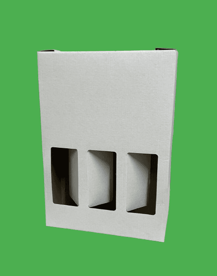 Cutie cadou 3 sticle vin cu maner 235x75x335 mm 50 buc/set alb [2]