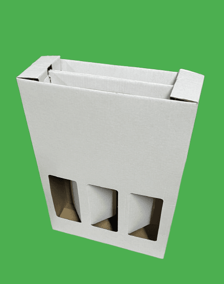 Cutie cadou 3 sticle vin cu maner 235x75x335 mm 50 buc/set alb [3]