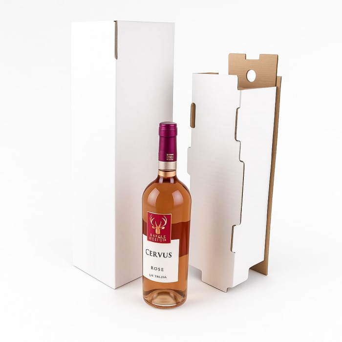 Cutii clasice de vin 1 sticla cu separator CO5 alb 130x130x395 50 buc/set [1]