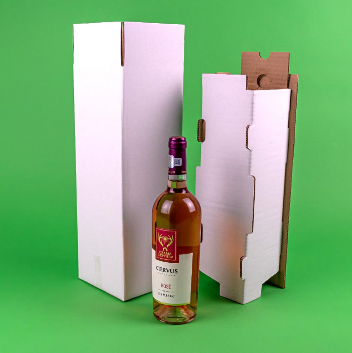 Cutii clasice de vin 2 sticle cu separator CO5 alb 260x130x295 50 buc/set [4]