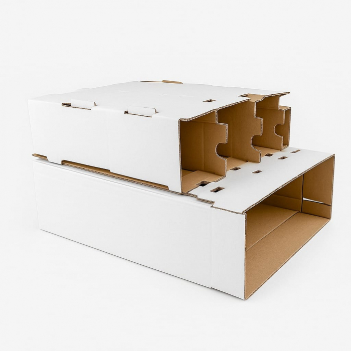 Cutii clasice de vin 3 sticle cu separator CO5 alb 370x130x395 50 buc/set [1]