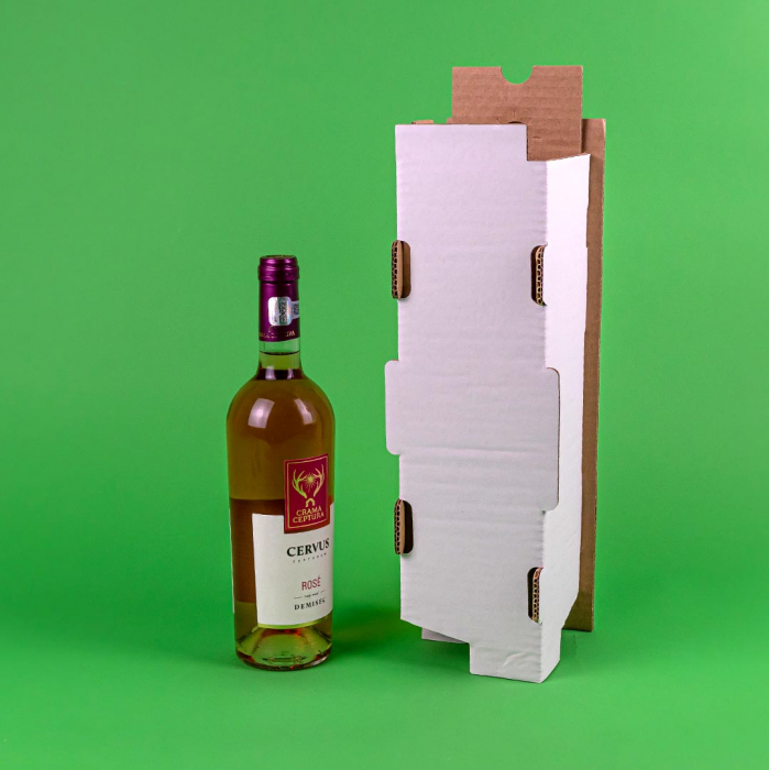 Cutii clasice de vin 3 sticle cu separator CO5 alb 370x130x395 50 buc/set [2]