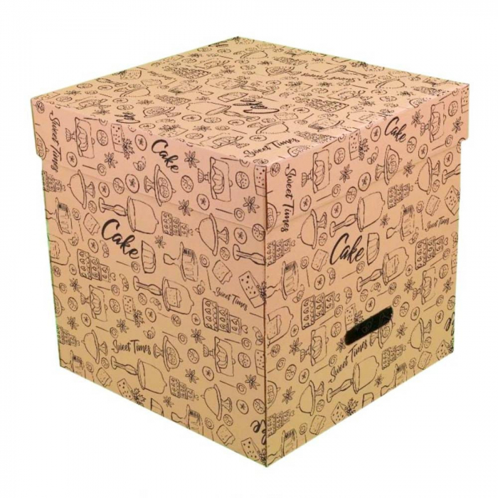 Cutii tort cu capac generic 330x330x330 mm natur 25 buc/set [1]