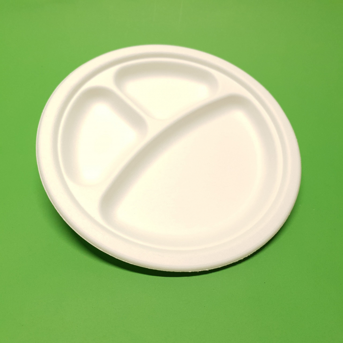 Farfurii bio din trestie de zahar tricompartimentate 26cm 50buc/set [2]