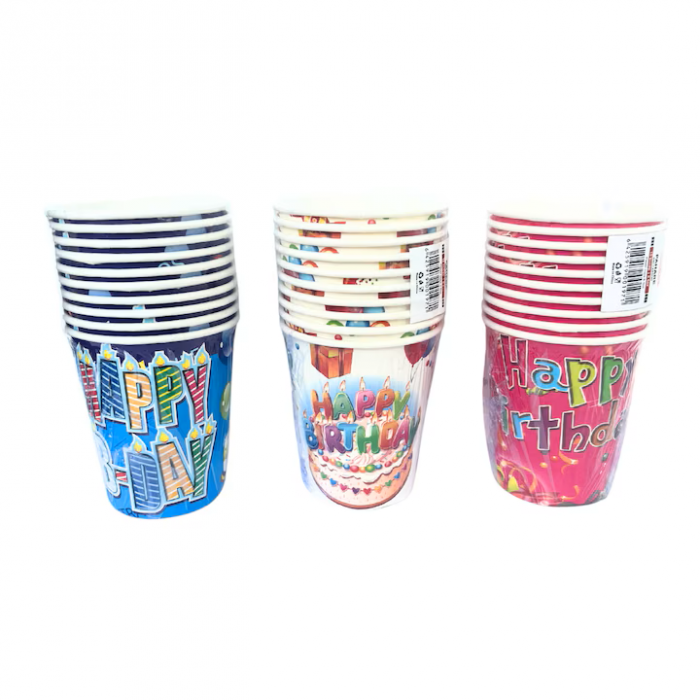 Pahare happy b-day 8.5oz 10/set [1]